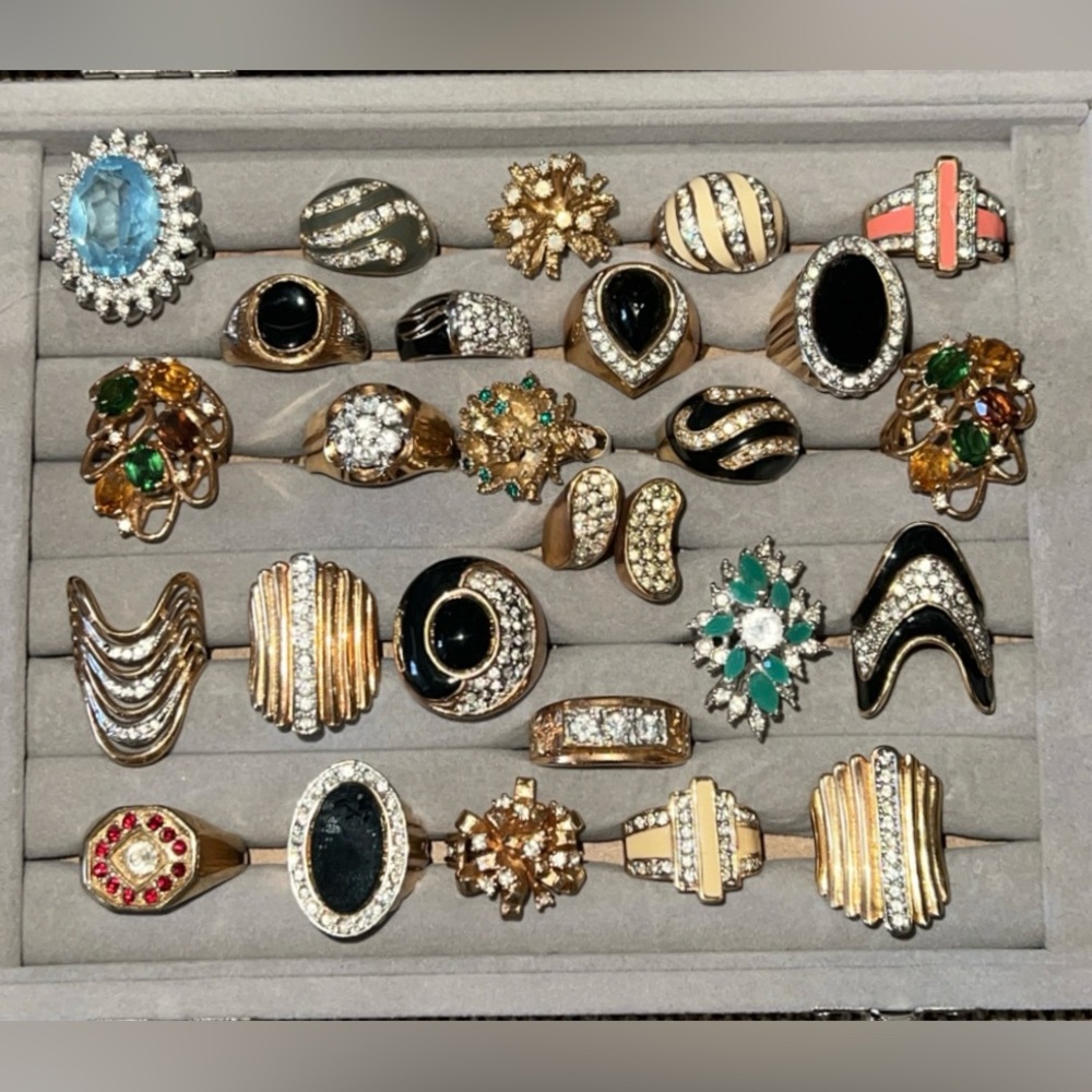 Beautiful estate cocktail rings! Authenticated